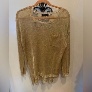 Cecico Shiny Gold Knit Top